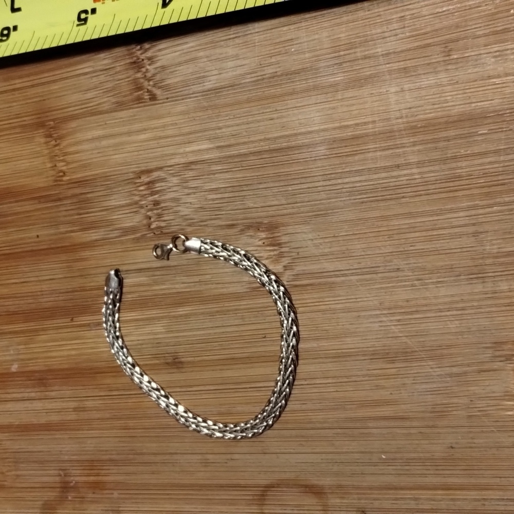 7" Ross-Simon gold vermeil wheat link bracelet